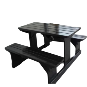 Black Picnic bench made from pine wood