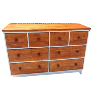 Brown and white modern solid wood chest of drawers