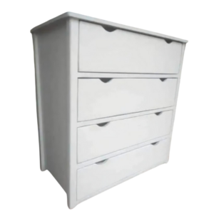 White chest of drawers made with pine wood