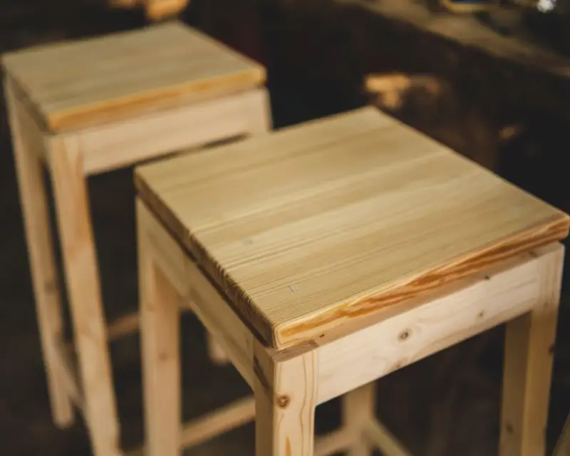 Pinewood bar stools from Eden Benches