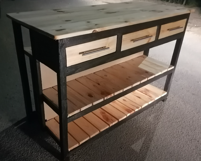 Eden Benches Kitchen Island made from pine wood